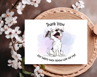Tarjeta de agradecimiento para perros: cuidador, peluquero o paseador de mascotas (descarga digital)