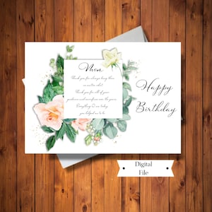 Carte d'anniversaire pour maman, à une carte imprimable spéciale mère, carte d'anniversaire florale pour maman, carte numérique, téléchargement immédiat