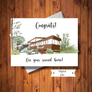 Felicitaciones nueva tarjeta de hogar, felicitaciones por su nueva tarjeta de remolque, tarjeta de remolque Camper, tarjeta de segunda casa, imprimible, DESCARGA INSTANTÁNEA