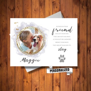 Tarjeta de felicitación personalizada de condolencia por pérdida de foto de mascota, nombre de mascota personalizado y tarjeta fotográfica, pérdida de perro, pérdida de cualquier mascota, tarjeta DIGITAL personalizada