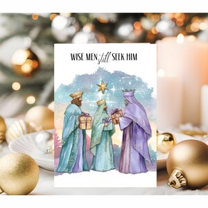 Bellissimo biglietto di Natale dei Re Magi, i Re Magi lo cercano ancora, biglietto di Natale cristiano, download immediato