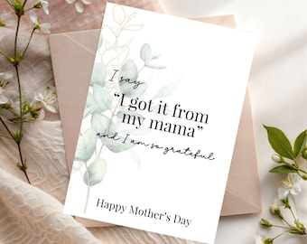 Süße Muttertagskarte, habe es von meiner Mama bekommen Karte, digitale Datei, INSTANT DOWNLOAD