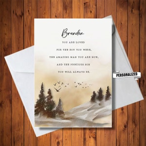 Tarjeta de cumpleaños personalizada para hijo, tarjeta de hijo maravillosa, tarjeta digital personalizada, imprimible