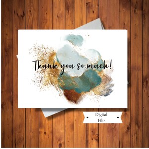 Belle carte de remerciement, je vous apprécie carte, carte moderne aquarelle, carte-cadeau, carte numérique, téléchargement immédiat