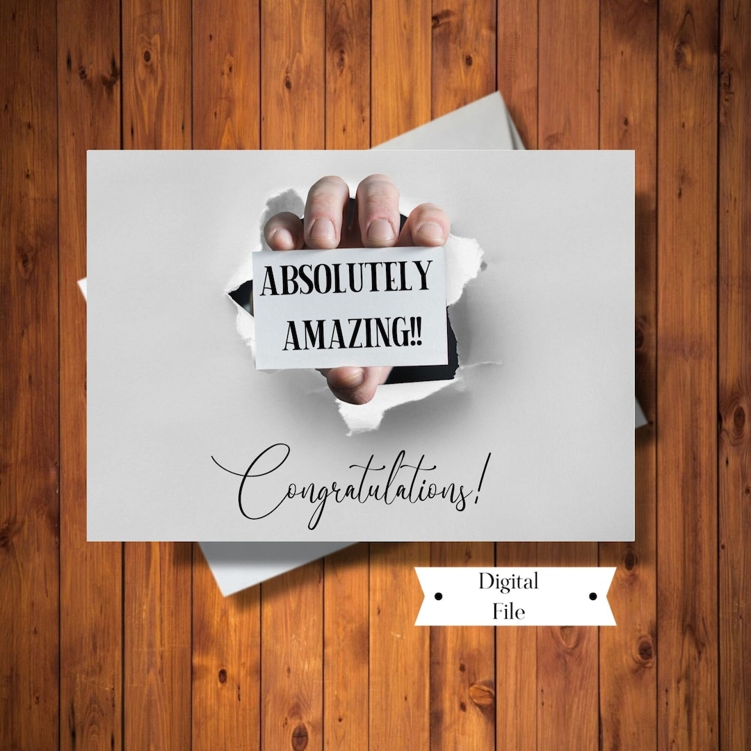 Congratulations Card, Absolutely Amazing Card, Promotion Card, New Job ...