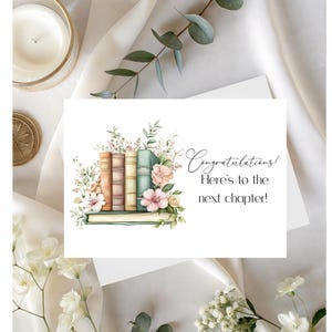 Retirement Card for Woman: Next Chapter Congratulations (Digital File)