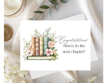 Retirement Card for Woman: Next Chapter Congratulations (Digital File)