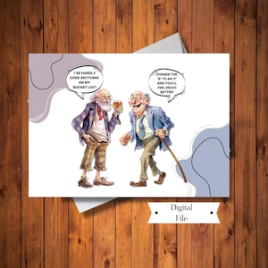 Funny Birthday Card, Funny Bucket List Card, For Man, Milestone Birthday, Digital Card, Instant Download