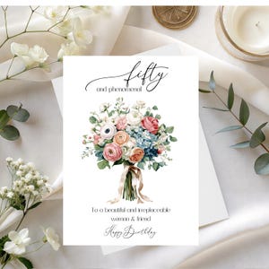 50th Birthday Card,  Irreplaceable, For Special Woman,  INSTANT DOWNLOAD