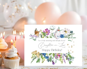 Floral Birthday Card for Daughter-in-Law (Digital Download)