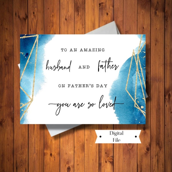 Father's Day Card From Wife, For Amazing Husband and Father, A Special Father Card from Wife, Printable, Digital File, INSTANT DOWNLOAD