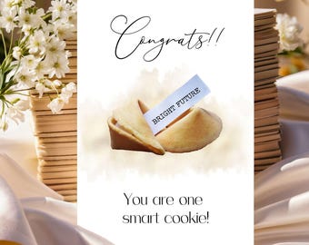 Tarjeta de graduación Smart Cookie: ¡Felicidades, graduado! (Descarga instantánea)