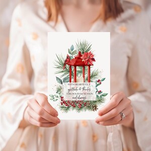 Danke Weihnachtskarte, mit Dankbarkeit Urlaubskarte, Frohe Weihnachtskarte, Instant Download