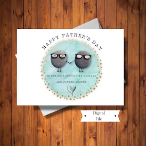 Carte de fête des pères de la part d'une femme, pour le mari et le père le plus solidaire, joli couple rock, un mari spécial, fichier numérique, TÉLÉCHARGEMENT IMMÉDIAT