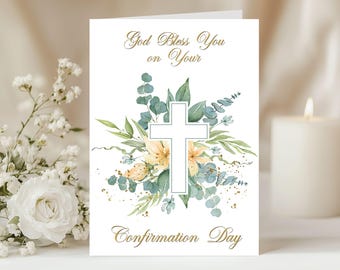 Tarjeta de Confirmación Sagrada, Tarjeta de Felicitaciones, Hombre o Mujer, Tarjeta de Confirmación Imprimible, DESCARGA INSTANTÁNEA