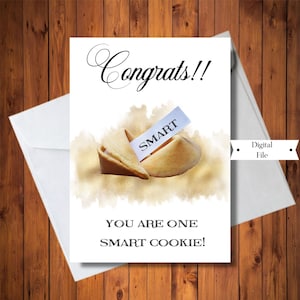 Abschlusskarte, Herzlichen Glückwunsch, You Are One Smart Cookie Karte, Abschlusskarte, Abschlusskarte, College, Universitätsabschluss, INSTANT DOWNLOAD