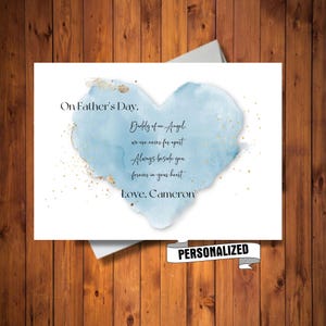 Tarjeta del Día del Padre de Angel, Tarjeta personalizada para papá de Child in Heaven, Tarjeta de nombre personalizada, Tarjeta digital