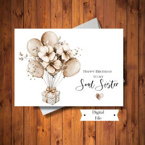 Tarjeta de cumpleaños para alguien especial, tarjeta para la mejor amiga, tarjeta para la hermana del alma, DESCARGA INSTANTÁNEA DIGITAL