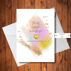 Carta di simpatia, Carta di anniversario della perdita, Carta di ricordo, Ricordando con te, Carta di simpatia di compleanno, Stampabile, Download istantaneo