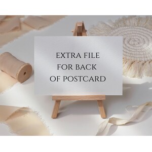 Arquivo extra personalizado ou impressão no verso do cartão postal Cartão digital personalizado, arquivo extra de detalhes do convite, arquivo extra de nota de agradecimento