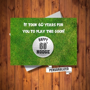 Gepersonaliseerde verjaardagskaart voor golfer, het duurde jaren voordat je dit goed speelde, elke leeftijd aangepaste golfkaart, aangepaste digitale kaart