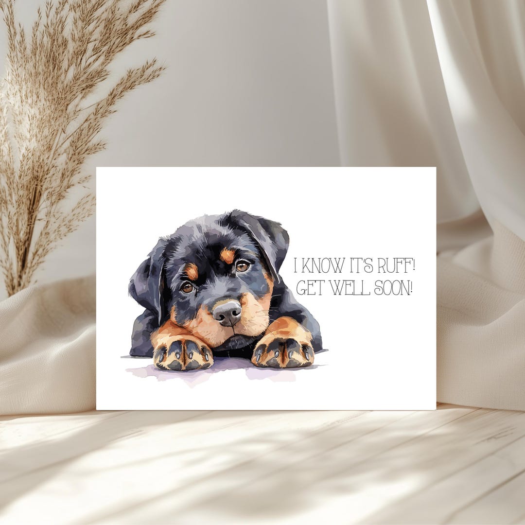 Its Ruff Without You Get Well Soon Card, Sweet Dog Card, I Know It's Ruff, Feel Better ...