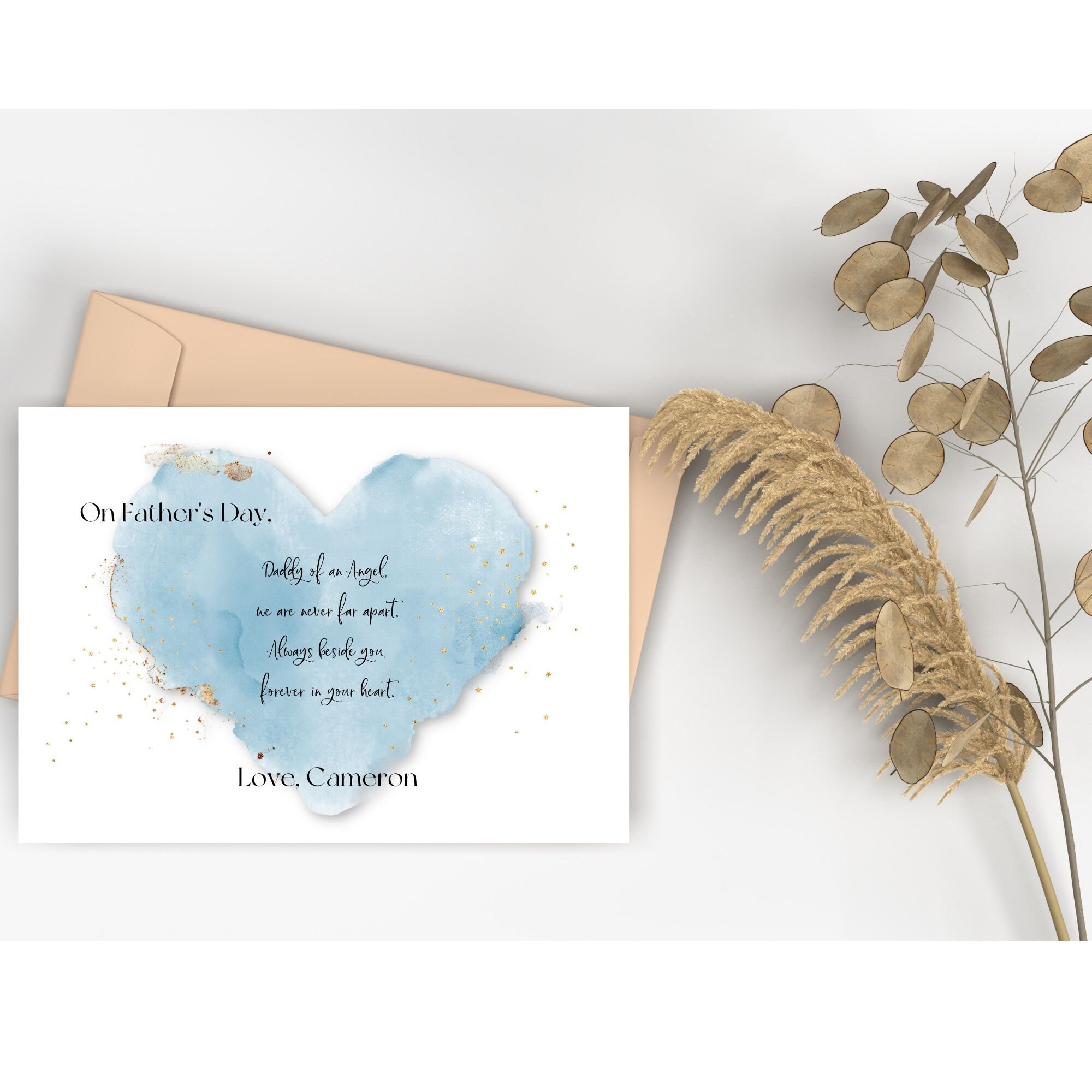 Father's Day Card From Angel, Personalized Card for Dad From Child in ...