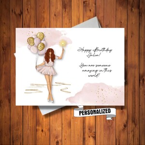 Carte d'anniversaire personnalisée élégante pour fille ou femme, carte de personne incroyable, carte d'anniversaire personnalisée, anniversaire d'anniversaire important, carte numérique