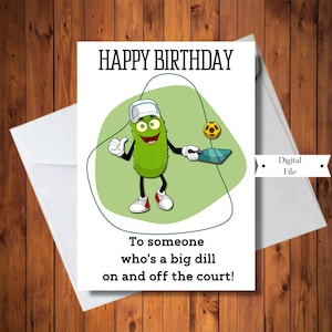 Grappige Pickleball verjaardagskaart, grote dille kaart, Pickleball minnaar kaart, afdrukbaar, digitaal bestand, INSTANT DOWNLOAD