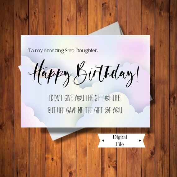 Handgefertigte Geburtstagskarte Für Stieftochter – ‚Wishing You A Wonderful Birthday‘, 16x16 Cm, Rot & Weiß