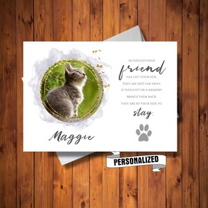Biglietto d'auguri personalizzato per simpatia con foto per la perdita di animali domestici, nome personalizzato per animali domestici e biglietto fotografico, perdita di gatto, perdita di qualsiasi animale domestico, biglietto DIGITALE personalizzato
