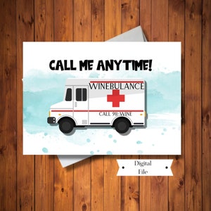Cartão Pensando em Você Engraçado, Cartão Winebulance, Cartão de Animação, Cartão de Melhoras Logo, Cartão de Acidente, Perda de Emprego, Cartão Digital, Download Instantâneo