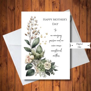 Carte de fête des mères pour ami, sœur, tante, belle-sœur, fille, carte florale de fête des mères, carte imprimable, téléchargement instantané numérique