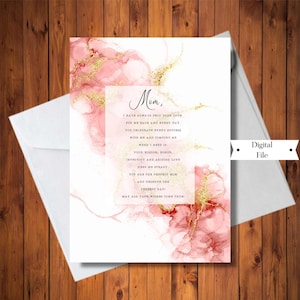 Hermosa tarjeta de felicitación de cumpleaños para mamá, a una madre especial acuarela rosa, tarjeta digital, descarga instantánea