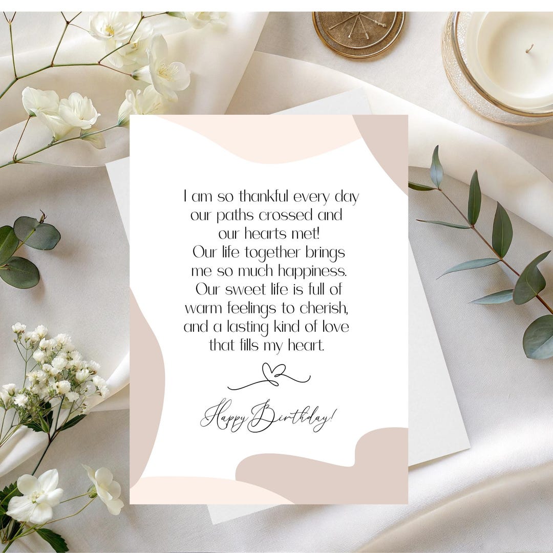 Modern Birthday Card for Partner, Husband, Boyfriend, Thankful for You ...