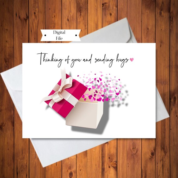 Thinking of You Card Sending Hugs Cardsending Love Card Get | Etsy