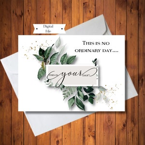 Floral verjaardagskaart, dit is geen gewone dag, elegante kaart, verjaardagskaart voor een speciaal iemand, digitale INSTANT DOWNLOAD