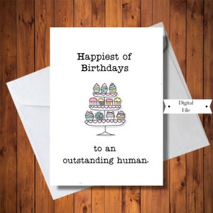 Leuke en speciale verjaardagskaart, voor een geweldig mens, algemene gelukkige verjaardag, cupcakekaart, elke leeftijd of geslacht