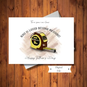 Simpatica cartolina per la festa del papà per genero, cartolina per uomo pratico, amata oltre misura, stampabile, file digitale, DOWNLOAD immediato