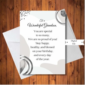 Biglietto d'auguri per nipote, non dimenticare mai quanto sei amato, dal nonno, biglietto digitale, download istantaneo
