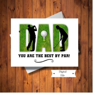 Carte d'anniversaire du golfeur drôle, du fils ou de la fille, meilleur papa par carte Par, carte de fête des pères, carte pour golfeur, imprimable, téléchargement immédiat