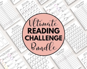 Reading Challenge Printables Bundle: A-Z, Rainbow, Book Tracker (Digital Download)