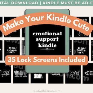 Kindle Lock Screen Bundle (35 Aesthetic Screens) | Make Your Kindle Cute in Minutes | Book Lover Kindle Decor