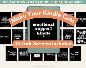 Kindle Lock Screen Bundle (35 Aesthetic Screens) | Make Your Kindle Cute in Minutes | Book Lover Kindle Decor