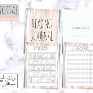 Printable Reading Journal, Instant Download, Book Journal, Reading ...