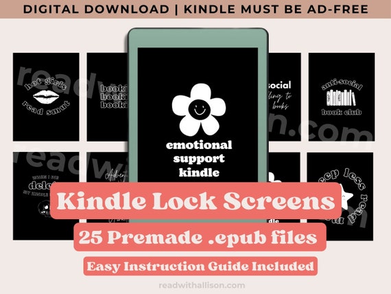 Emotional Support Kindle .epub Lock Screen Paperwhite DIGITAL