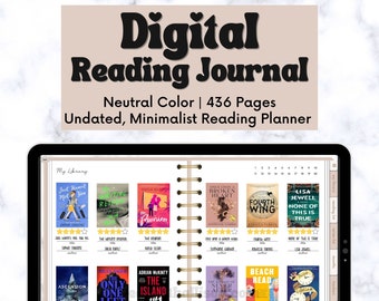 Digital Reading Journal, Digital Reading Planner, Reading Tracker, Reading Log, Book Review, Goodnotes Journal, Book Shelf, Reading Diary