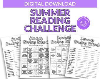 Summer Reading Program Printable, Summer Reading Challenge for Adults, Reading Bingo, Summer Reading Tracker (Digital Download)