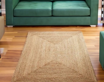 Natural Jute rug, Large jute area rug, Braided Rug, Decorative rug, jute Runner rug, Boho rug, Eco Friendly Rug, Modern Rug