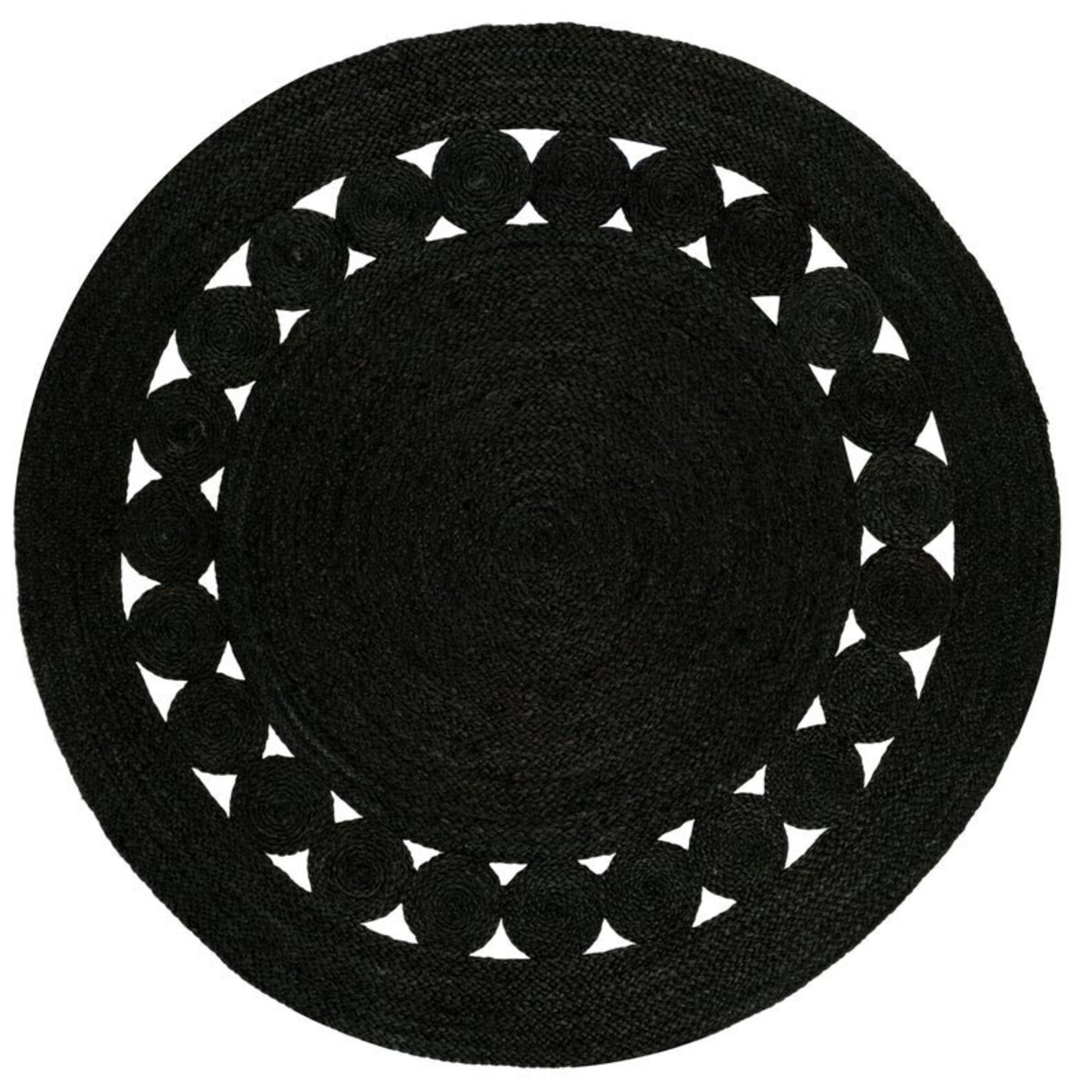 Handmade Black Jute round rug best jute rug Area rug circle Etsy